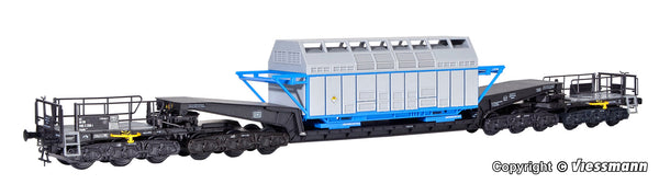 kibri 16504 H0 Freight Car UNION Low-Loader Waggon Type Uaai 819, With CASTOR Container