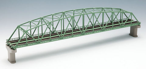 Tomix 03222 3222 N Tracks Bridges, Double Track Truss Bridge With Piers 560 mm 22", Green