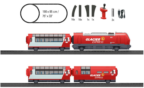 Marklin 029348 MyWorld 3+yrs MyWorld 3+yrs 29348 H0 Startset Glacier Express, Ep VI RhB Switzerland