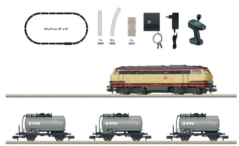 Minitrrix T11160 11160 N Startset Digital Freight Train With Class 217 Diesel Engine With TEE-Colors And 3 Freight Cars, Ep V DB