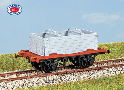 Peco 77640 00 PC35 Parkside Kit, ‚Conflat S‘ Container Wagon With DX Open Container, Ep II III LNER