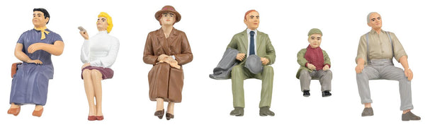 Pola 331502 G Figurines, Travellers Sitting In A Carriage 2, 6pcs