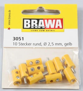 Brawa 03051 3051 Plug Round, Yellow, 10pcs