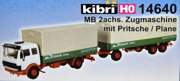 kibri 14640 H0 MB 2-Axle Double Covered Trailer Truck