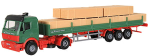 kibri 14641 H0 MB SK Truck Gebr Krause, With Semi-Trailer And Load Of Wood