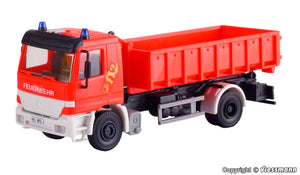 kibri 18249 H0 Fire Brigade MB Actros 2-Axles With Roll-Off Container