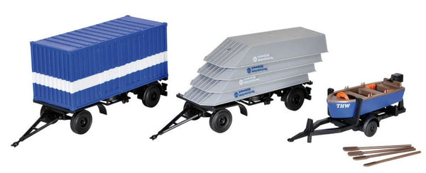 kibri 18471 H0 THW Trailers For Water And Oil Emergencies