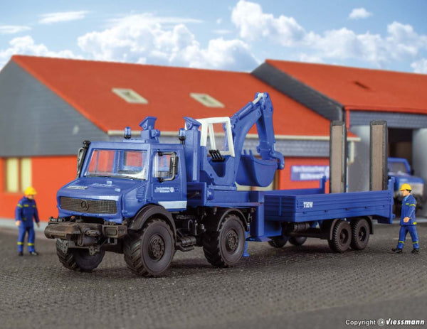 kibri 18478 H0 THW Unimog With Excavator And Trailer