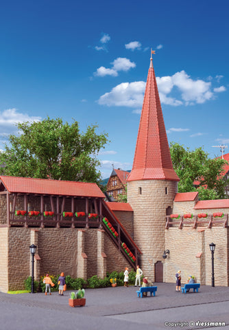 kibri 38915 H0 Old Town Wall With Round Tower In Weil