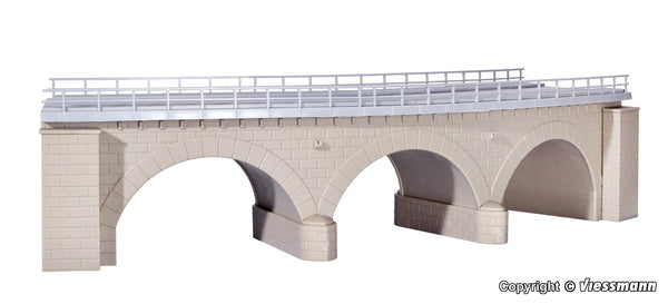 kibri 39722 H0 Stone Arch Bridge With Ice Breaking Pillars, Curved, Single Track