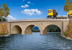 kibri 39722 H0 Stone Arch Bridge With Ice Breaking Pillars, Curved, Single Track