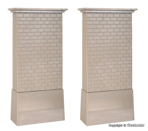 kibri 39751 H0 Brick-Built Centre Pillar With Concrete Base, 2pcs