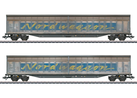 Märklin 48065 H0 "Transwaggon" Sliding Wall Boxcar Set, Ep VI DB AG