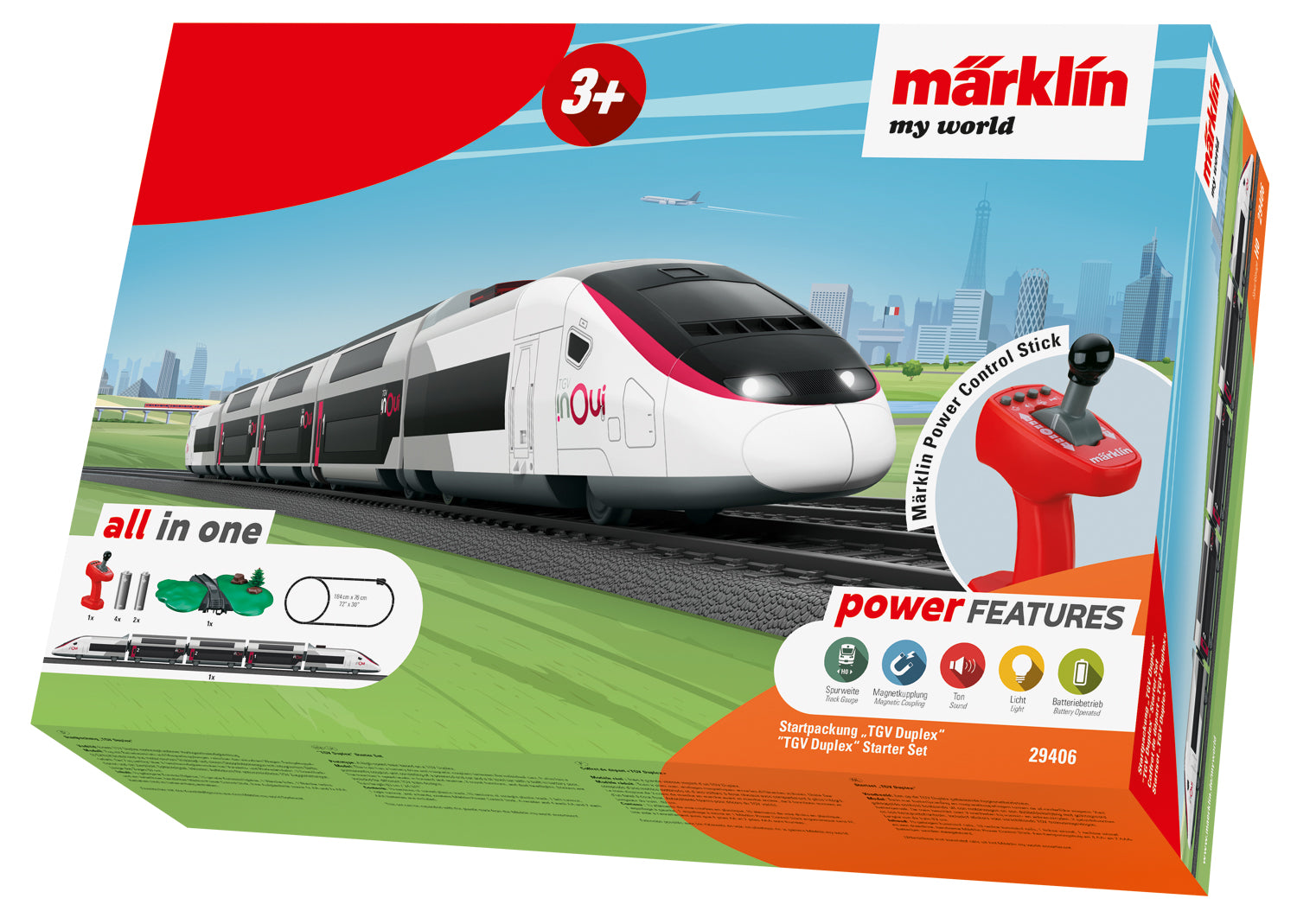 Marklin 029406 MyWorld 29406 H0 Startset TGV Duplex, SNCF, 1840 X 760 mm 72“ X 30“