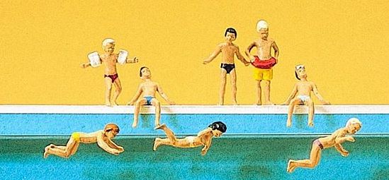 Preiser 10307 H0 Children At Swimming Pool