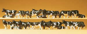 Preiser 14408 H0 Cows Black And White, 30pcs