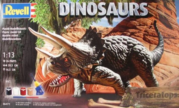 Revell 06471 6471 1:13 Dinosaurs Triceratops, With Colors, Brush And Glue