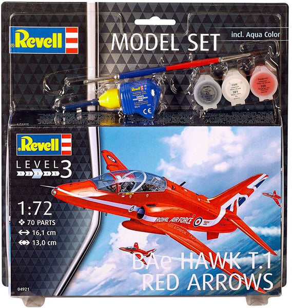 Revell 64921 1:72 MS Bae Hawk T1 Red Arrow, With Colors, Brush And Glue