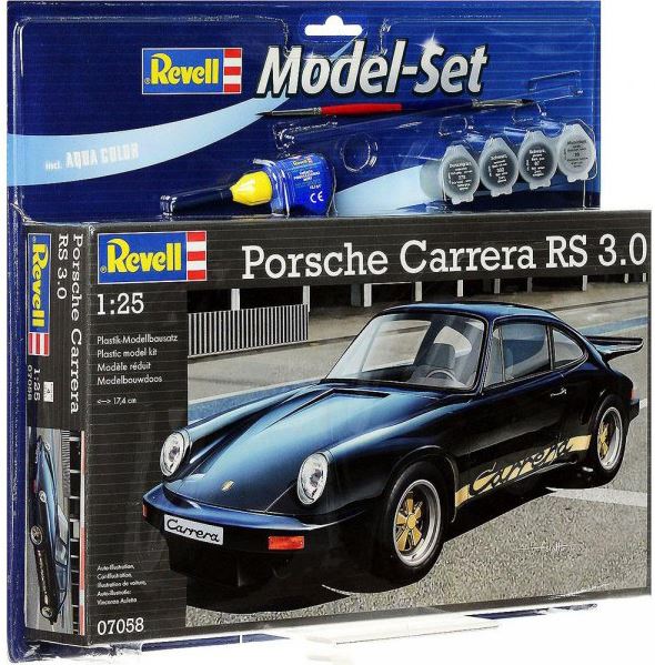 Revell 67058 1:25 MS Porsche Carrera RS 3.0, With Colors, Brush And Glue