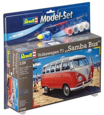 Revell 67399 1:24 MS VW T1 Samba Bus, With Colors, Brush and Glue