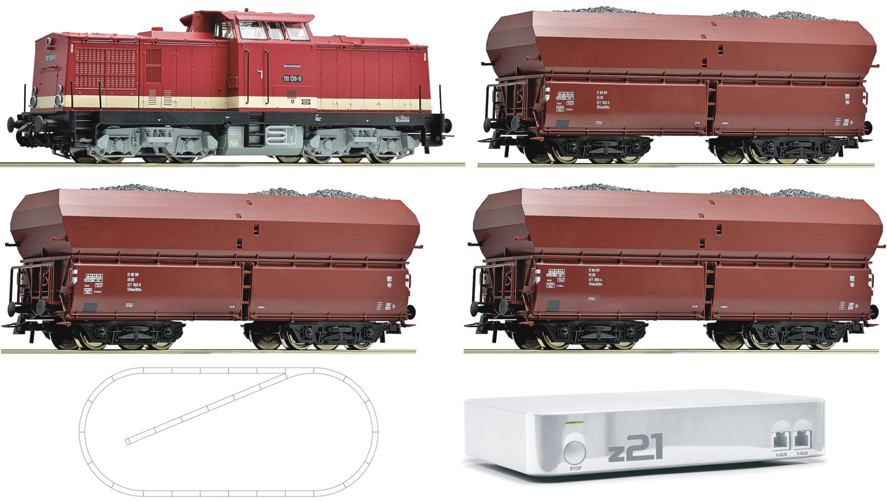 Roco 41508 H0 Startset Freight Train Ep IV DR, Digital, 2500x1000 mm