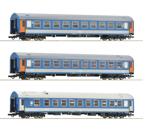 Roco 74188 H0 Passenger Coaches D 374/375 "Vindobona/Hungaria", MAV (Set 1), 3pcs