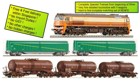 Roco 62955 srbu H0 Spanish Trainset With Locomotive And 5 Cars, Ep V RENFE