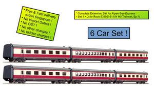 Roco 64057 srbu H0 Addon Set 1+2 "Alpen-See-Express", Ep IV DB, 6cars (For Sets 63103 Or 63104)