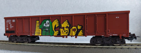 Tillig 76505 srgr Open Freight Car, Gondola, Eanos, DB Ep IV, With Handpainted Individual Graffiti
