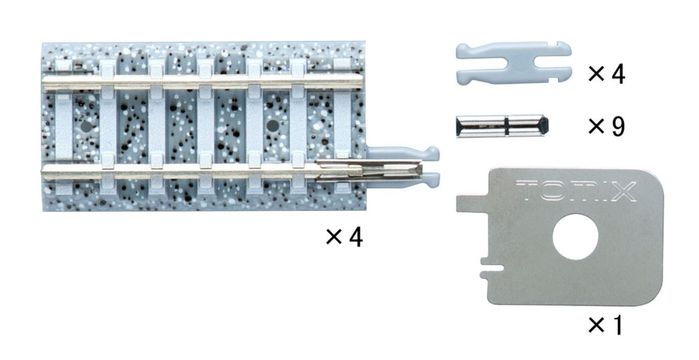 Tomix 01530 1530 N Tracks Concrete Sleepers Joint Track 35 mm, To connect To Other Track Systems, 4pcs