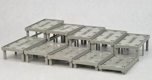 Tomix 03044 3044 N Tracks Bridges, Concrete Piers Set For Double Track, With Different Heights, 10pcs