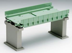 Tomix 03068 3068 N Tracks Bridges, Double Track Girder Bridge II Set, Green, With 2 Concrete Piers