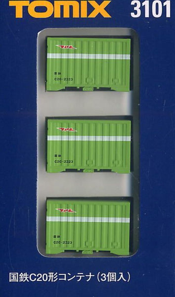 Tomix 03101 3101 N Container C20 Type 5t, Green, 3pcs