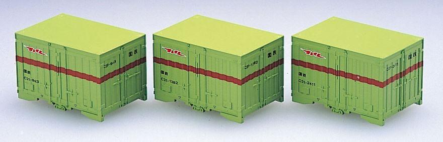 Tomix 03128 3128 N Container Type C31 5t, Green, JNR, 3pcs