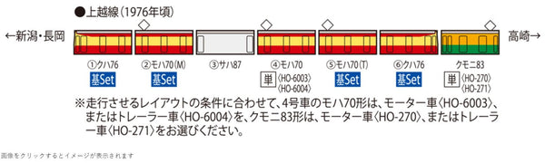 Tomix 59039 srbu H0-9039 Trainset EMU Class Series 70 On Niigata Line, Ep IV 1976 JNR, 6pcs