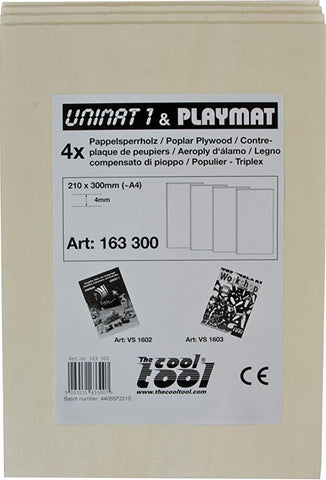 Unimat The Cool Tool 163300 Poplar plywood 4mm 210x297mm, 4pcs
